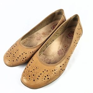 Earth Spirit Tan Laser Cut Ballet Flat